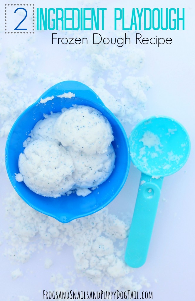 2 ingredient playdough frozen dough recipe for playdough that is cold to the touch fun winter activitiy for the kids with no snow