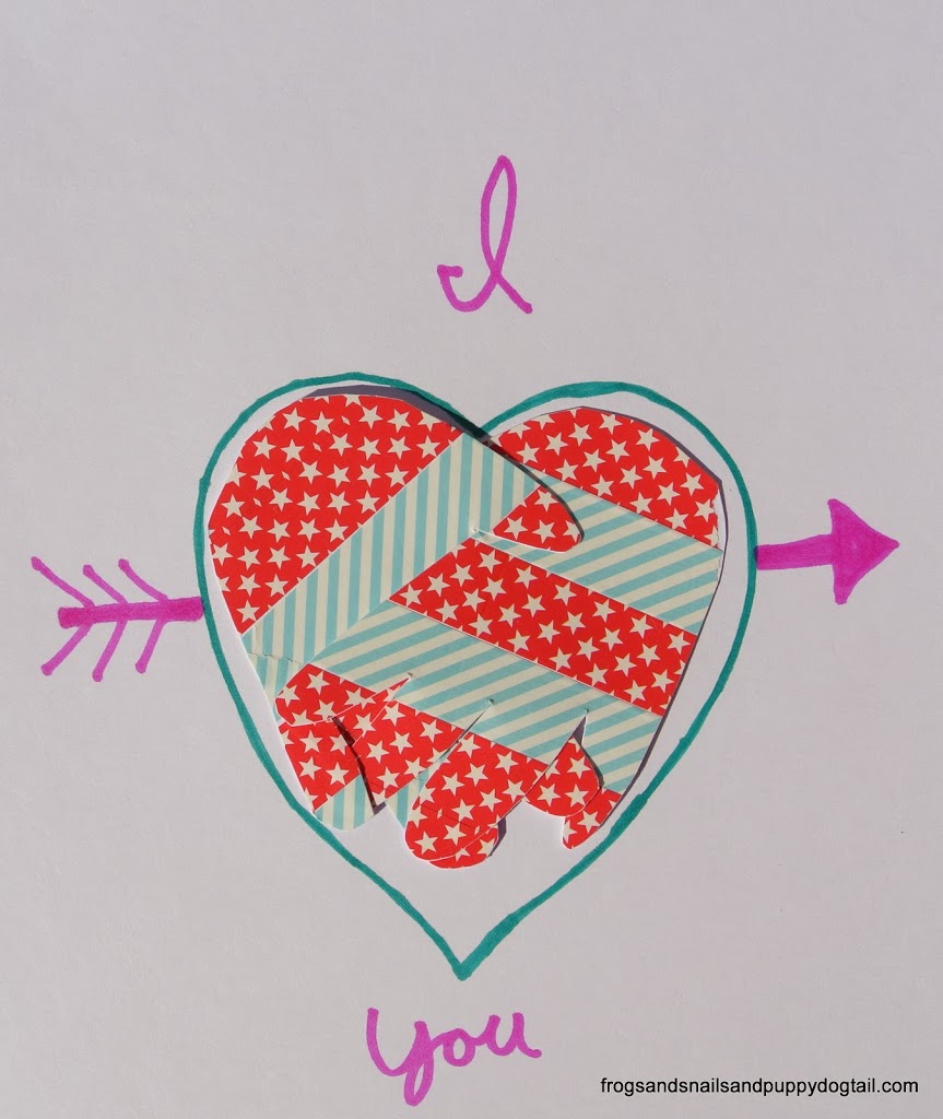 Washi Tape Handprint Heart Art