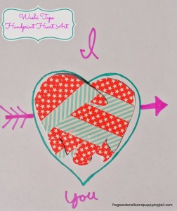 Washi Tape Handprint Heart Art