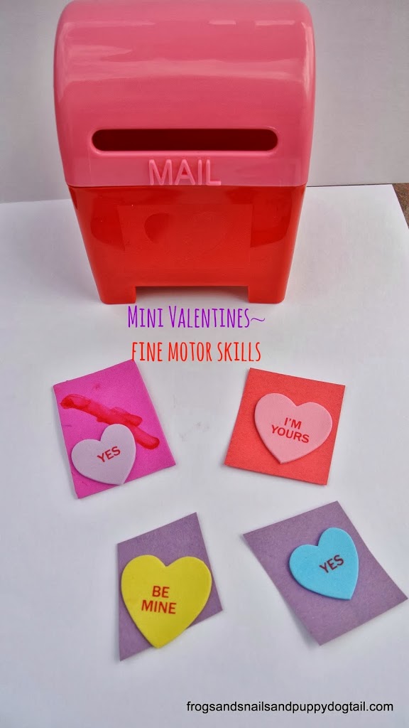 Mini Valentines- fine motor skills  