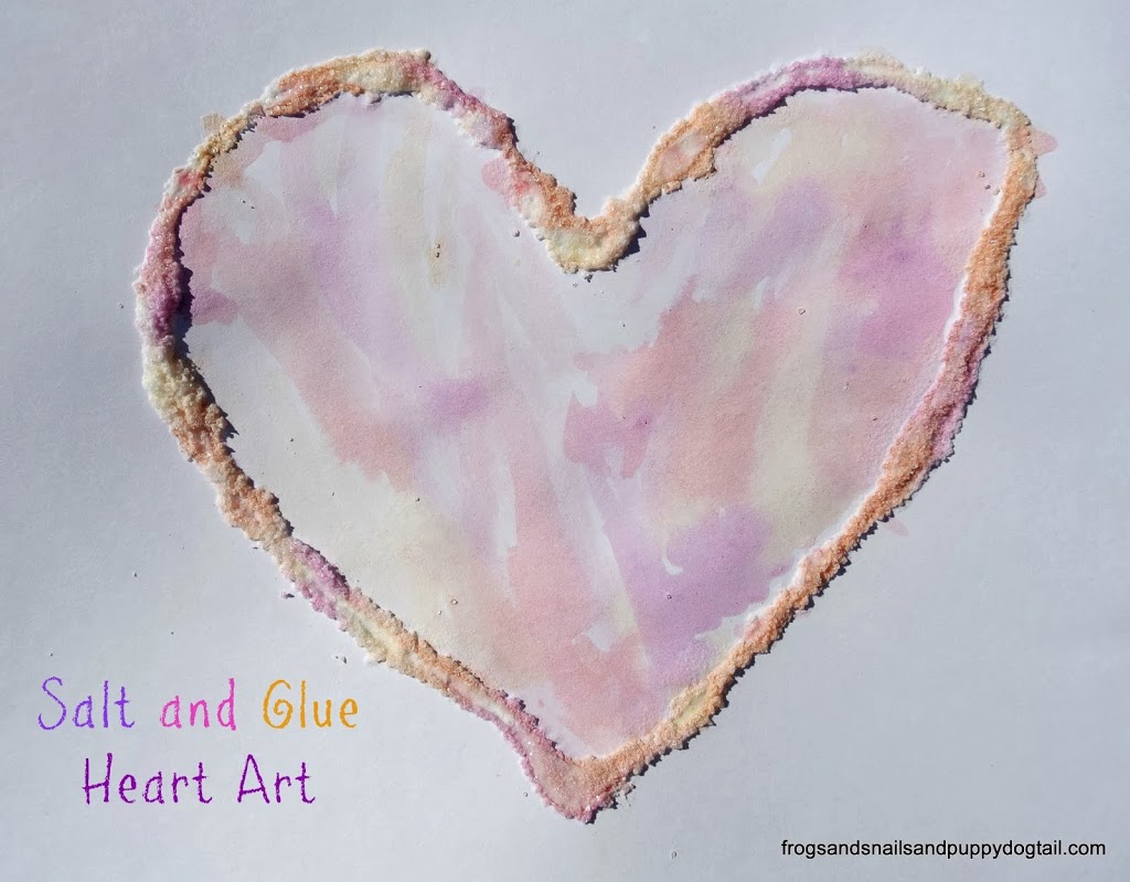 Salt and Glue Heart Art