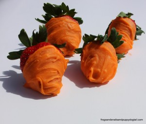Chocolate Covered Strawberries" Carrots" for Easter