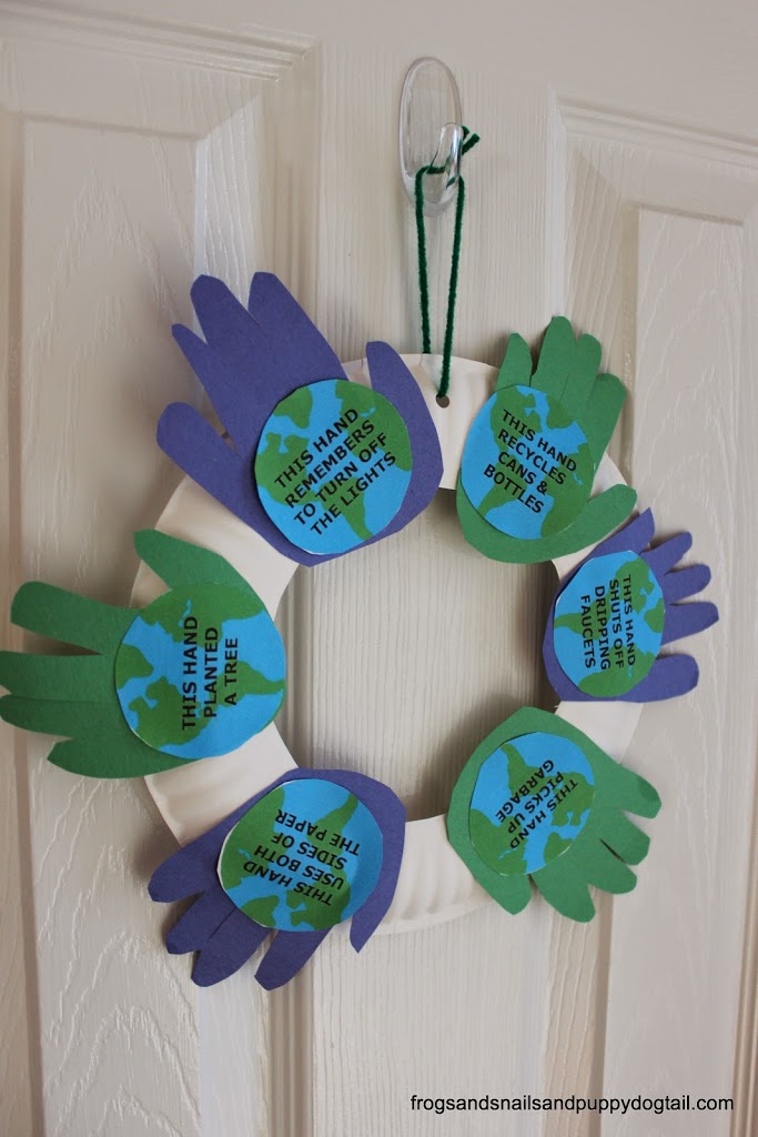Handprint Wreath for Earth Day-kid craft