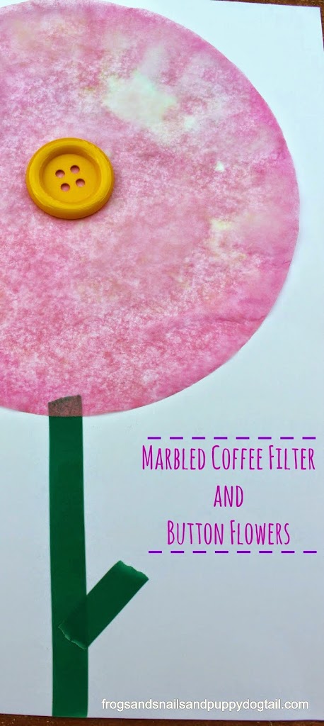 Marbled Coffee Filter and Button Flowers