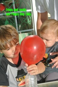 Blowing up a balloon with a twist- science for kids 