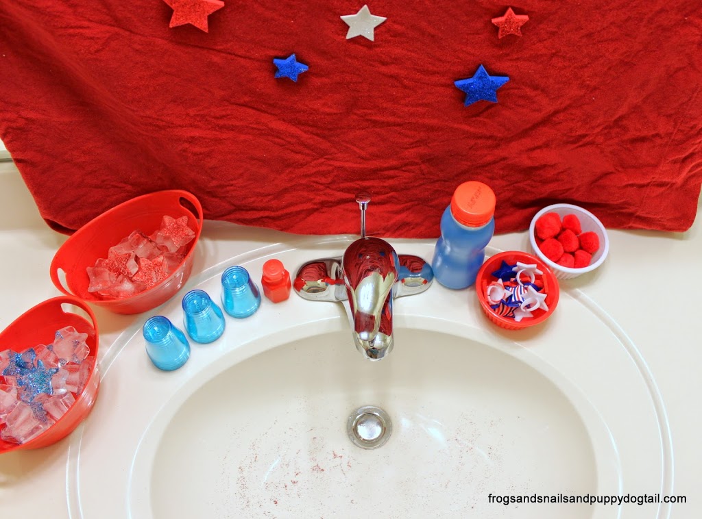 Red, White, and Blue Sensory Sink