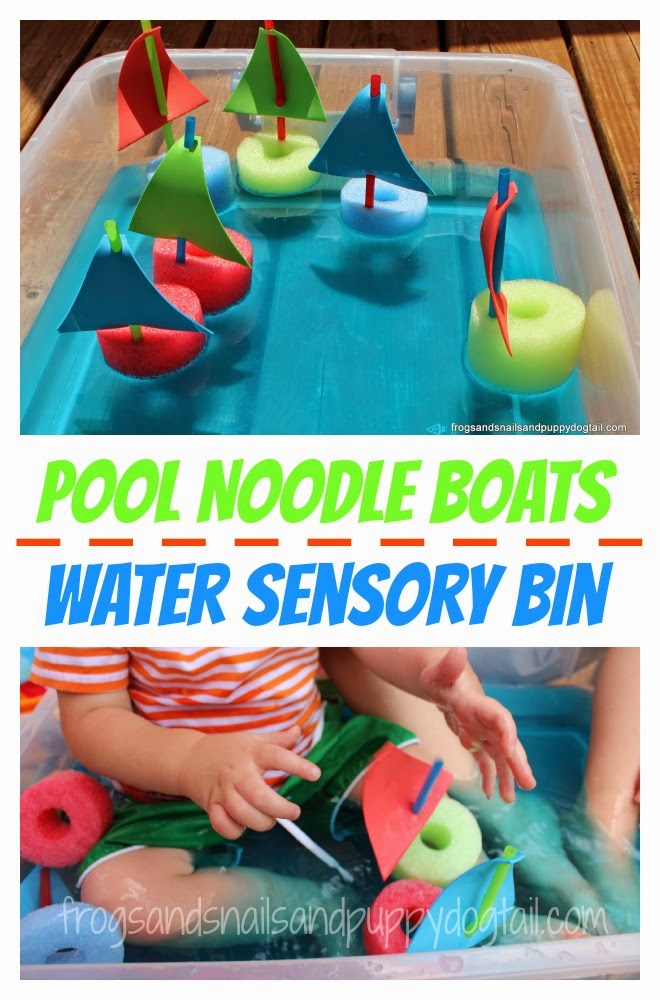 Pool Noodle Boats Water Sensory Bin