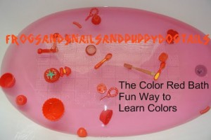The color red bath theme- fun way to learn colors