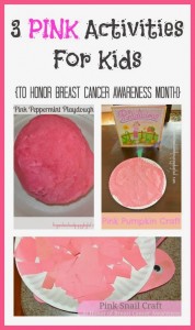3 PINK Activities For Kids {to honor Breast Cancer Awareness Month}