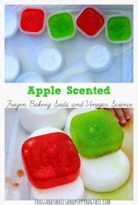Apple Scented Frozen Baking Soda and Vinegar Science 