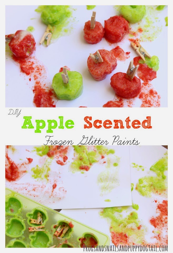 DIY Apple Scented Frozen Glitter Paints