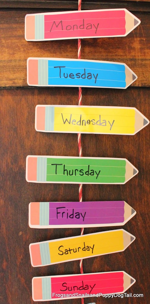 Back to School Countdown and Day of the Week Recognition