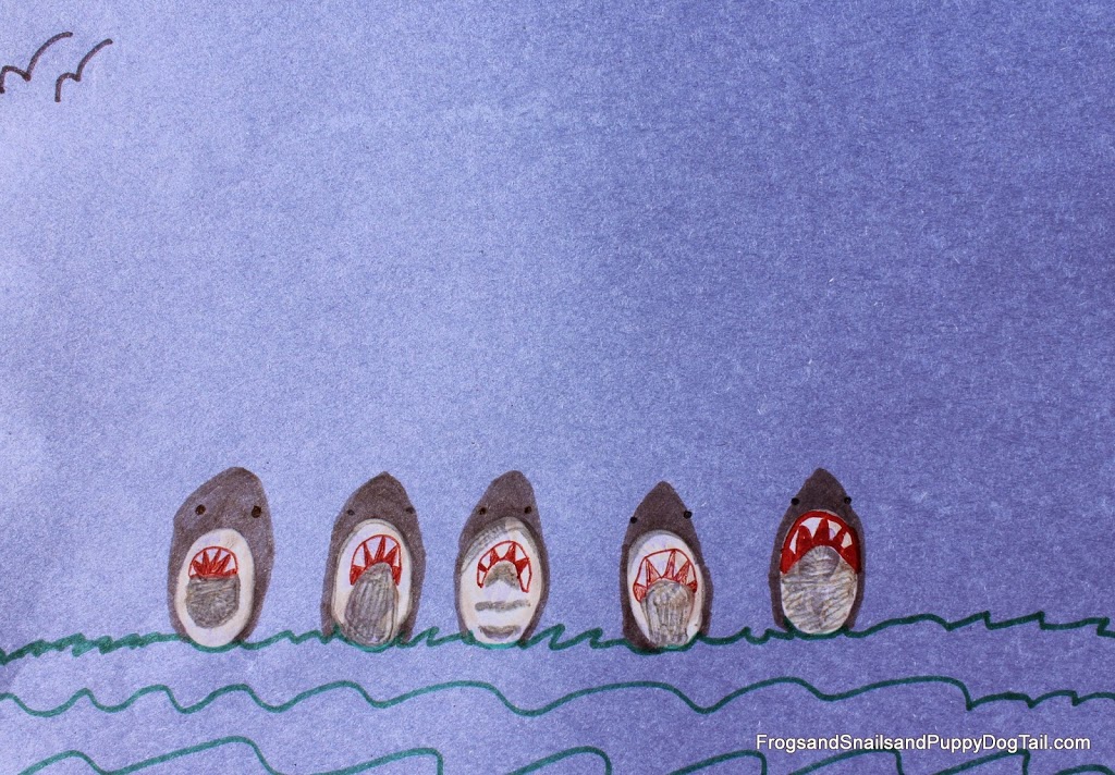 Fingerprint Shark Art for Shark Week