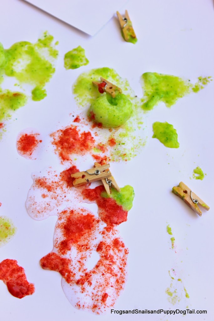 DIY Apple Scented Frozen Glitter Paints