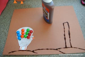 M & Ms Turkey Handprint- Thanksgiving crafts for kids