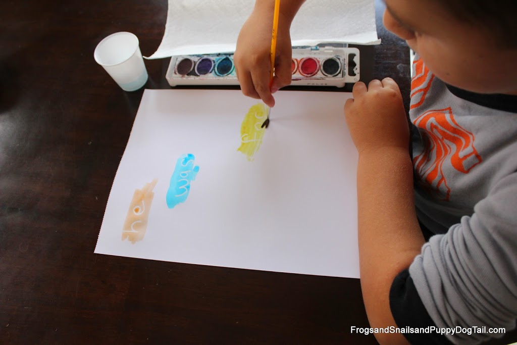 Invisible Sight Word Watercolor Paintings 