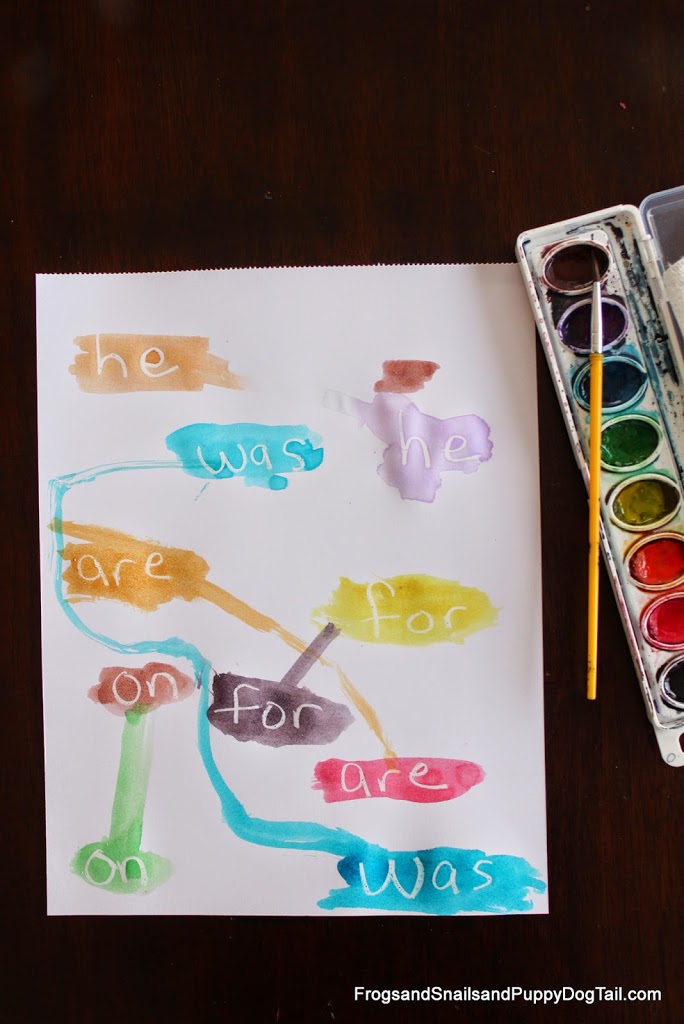 Invisible Sight Word Watercolor Paintings 