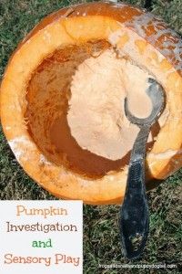 Pumpkin Investigation and Sensory Play with Cinnamon Sprinkle Goop by FSPDT