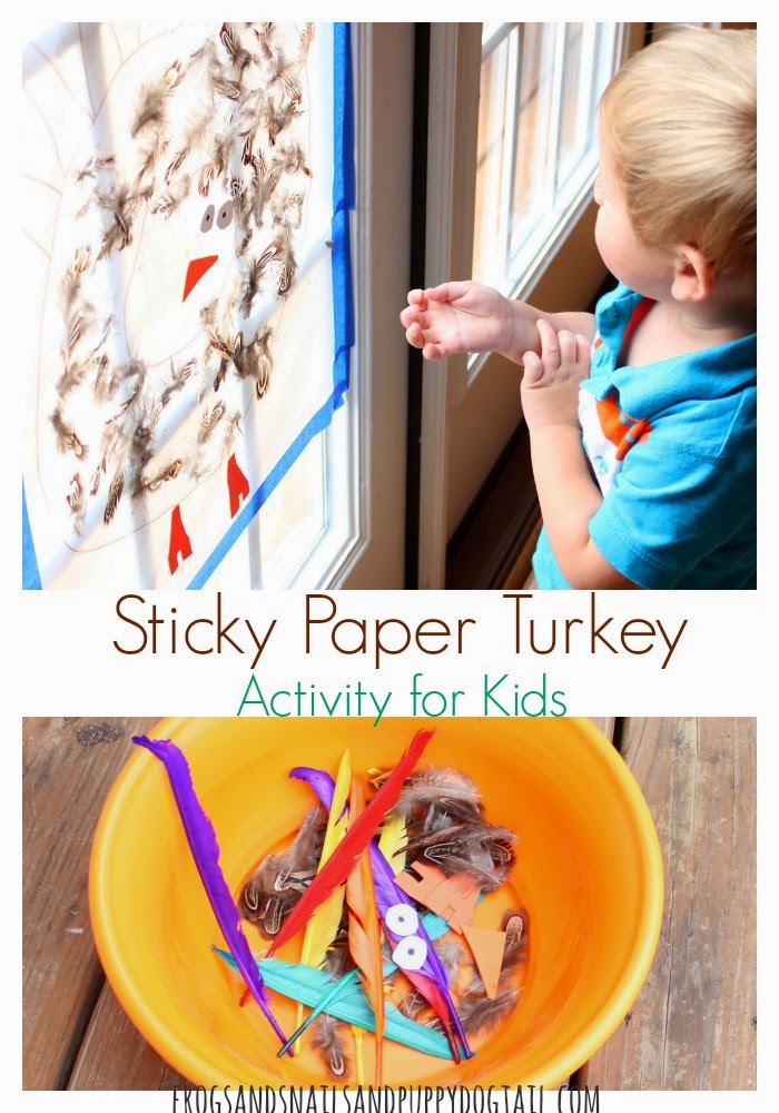 Sticky Paper Turkey Activity for Kids