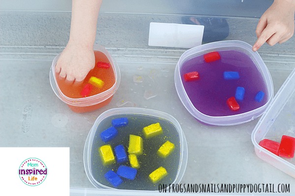 Color Mixing with Ice Cubes and Water 3