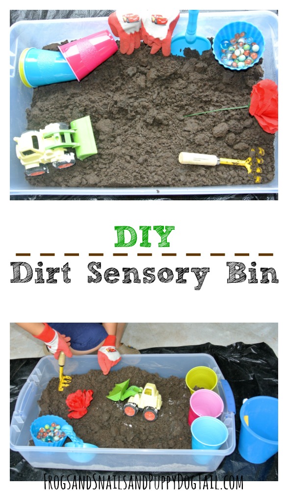 DIY Dirt Sensory Bin for Kids 