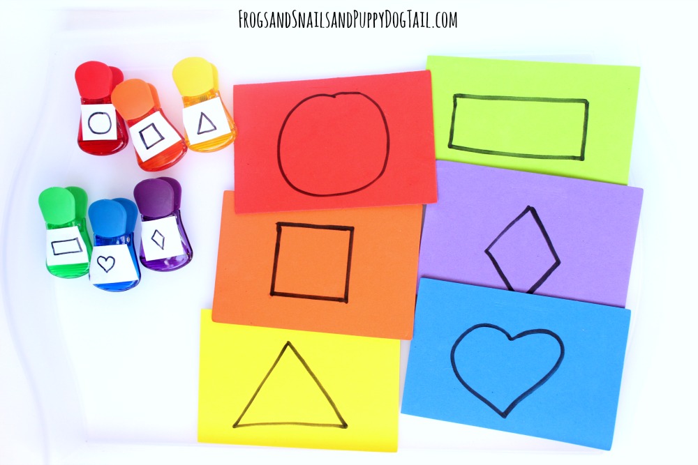 DIY shape and color match up game for kids 