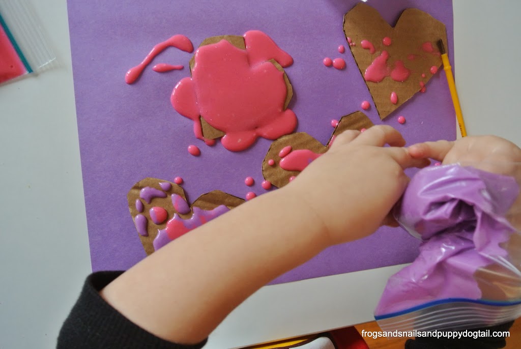 DIY Glitter Puffy Paint to Make Valentine's Day Hearts