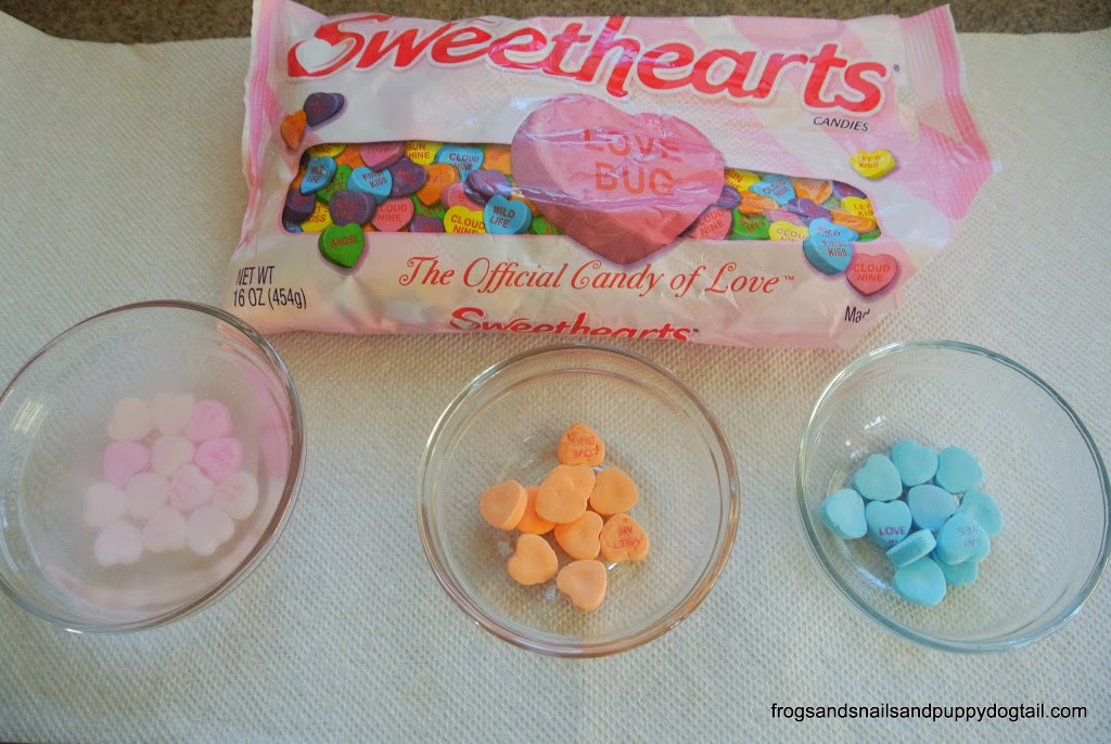 Conversation Heart Sensory Paint- cheap and easy to make