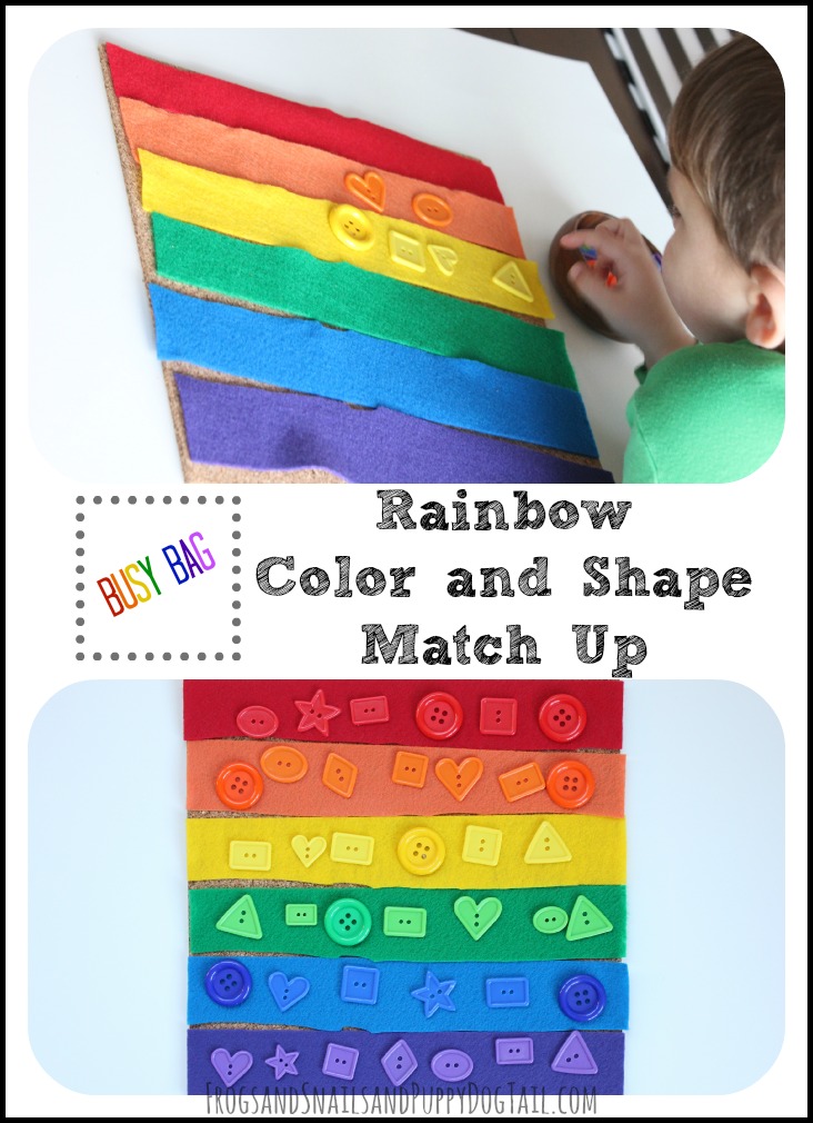 Rainbow Color and Shape Match Up Busy Bag