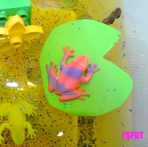 Sensory Play Frog Pond from Frogs and Snails and Puppy Dog Tails at B-InspiredMama.com