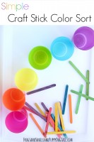 simple DIY craft stick color sort activity idea for kids