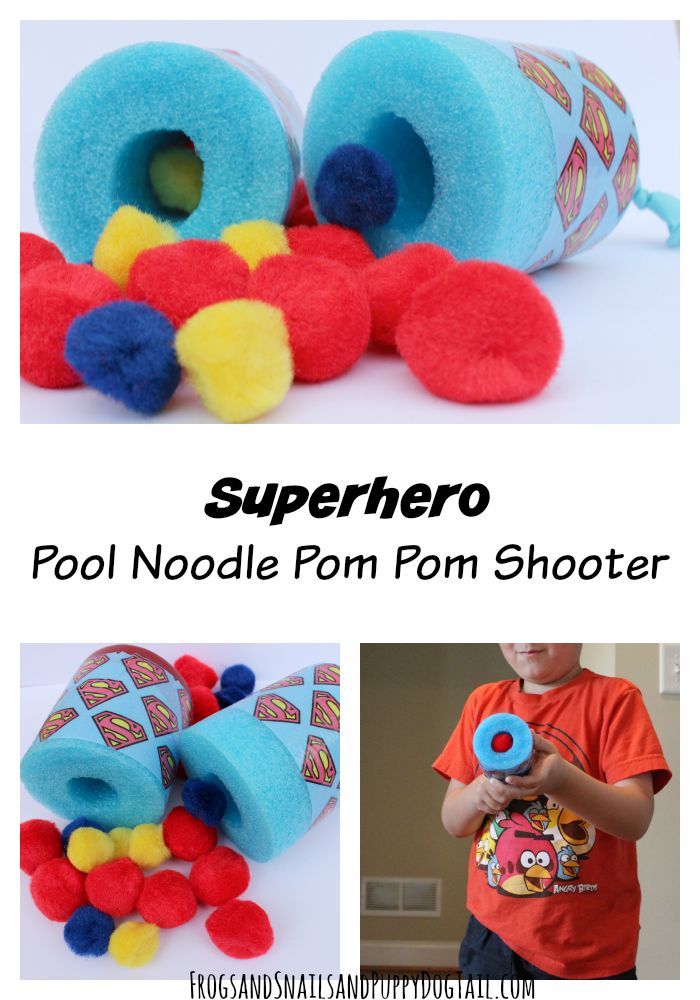 Superhero Pool Noodle Pom Pom Shooter 