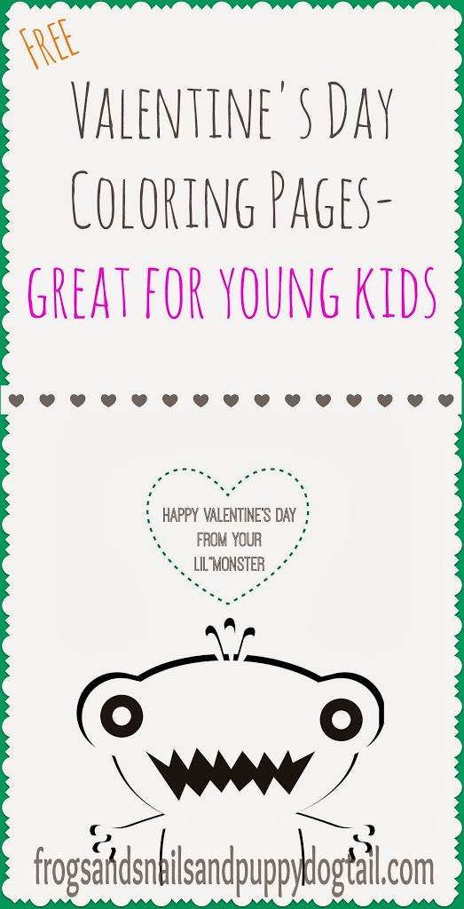 Valentine's Day Coloring Pages- Happy Valentine's Day from Your Lil Monster 