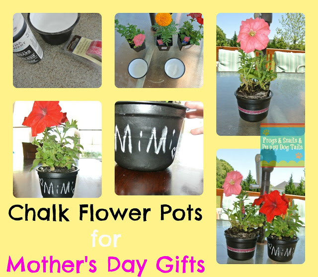 Recycled Chalk Flower Pots For Mother's Day Gifts