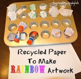 Recycled Paper To Make Rainbow Artwork