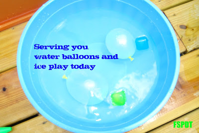 Ice cubes and water balloons