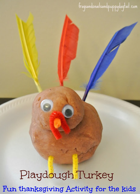 Playdough Turkeys Fun Thanksgiving Activity for the kids by FSPDT