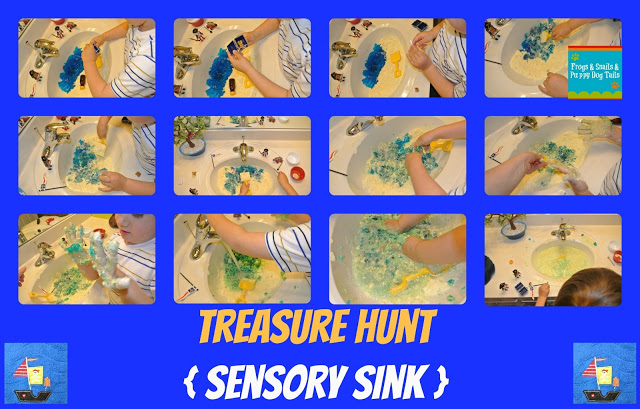 Treasure Hunt {Sensory Sink} sensory activity for kids