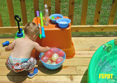 Ice cubes and water balloons