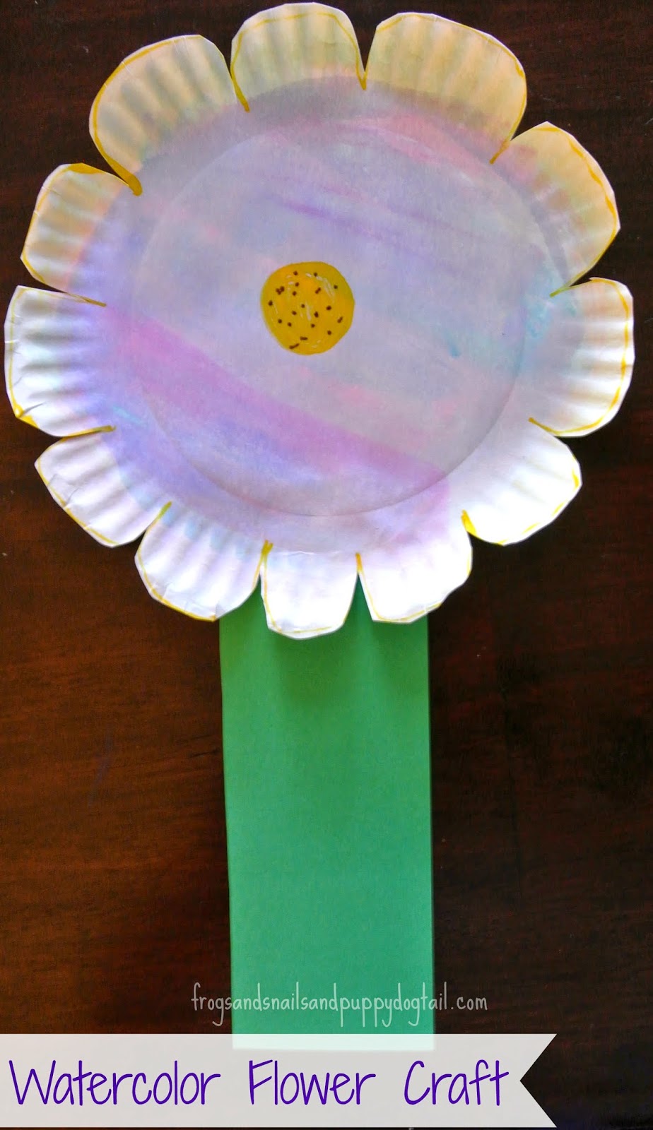 Watercolor Paper Plate Flower Craft 
