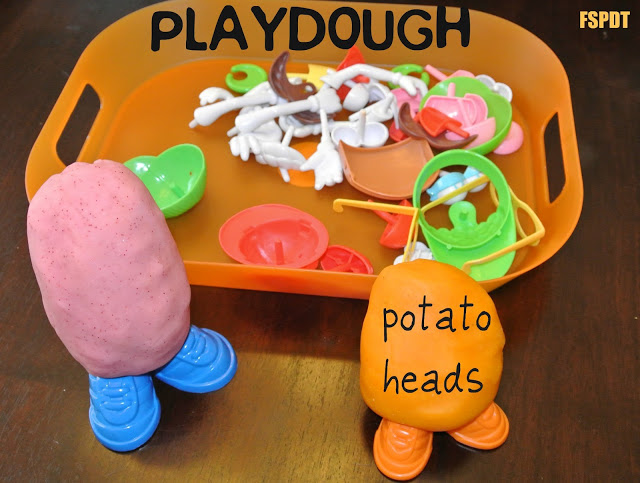 Playdough Potato Heads fun for the kids