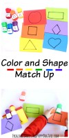 color and shape match up activity for kids