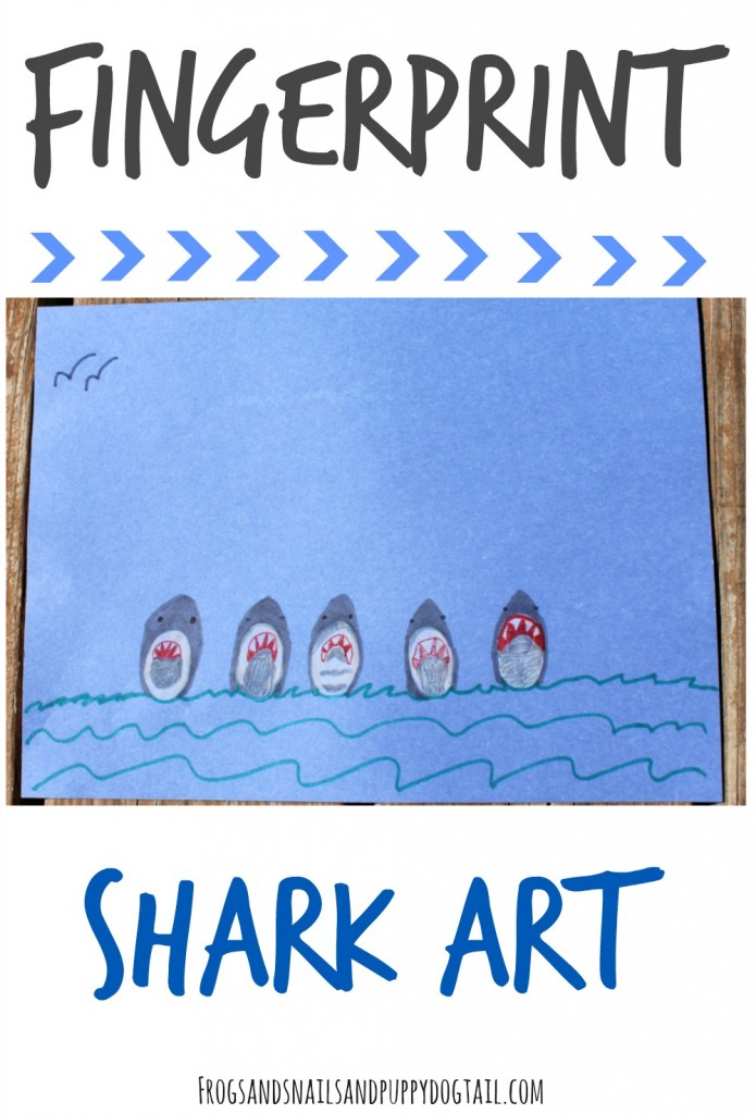 fingerprint shark art for kids 