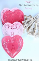 heart alphabet match up activity for kids. Fun valentine's day activity.