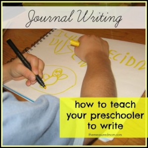 how to teach preschoolers to write the measured mom 590x590 How to teach journal writing in preschool