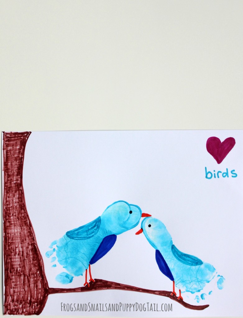 love bird footprint art