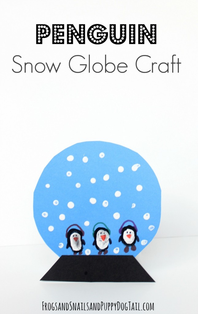 penguin snow globe winter craft for kids 