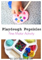 Playdough Popsicles Fine Motor Activity