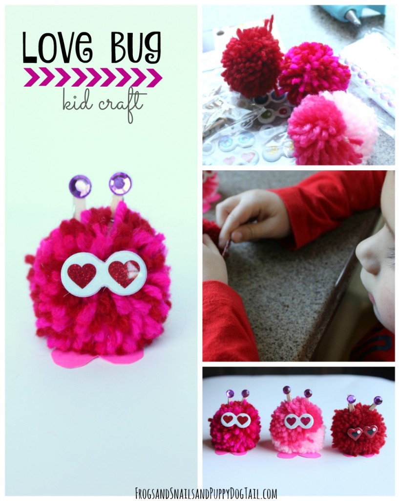 pom pom love bug craft for kids 