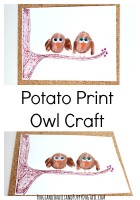 potato print owl craft for kids
